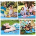 Oversize Waterproof Sand Free Beach Blanket Mat, portable travel Accessories Family Picnic Camping Mat (Blue) + cellphone Case